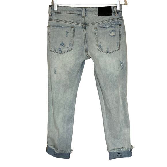 One Teaspoon Awesome Baggies Jeans Size 27 Relaxed Distressed Ripped Destroyed - Picture 6 of 16